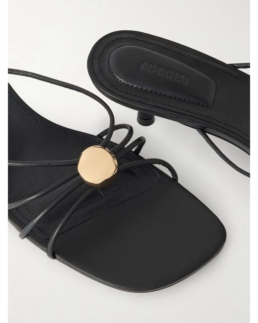Jonathan Simkhai Black Amaya Embellished Leather Mules