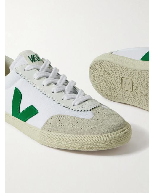 Veja Green Volley Sneakers Aus Canvas Mit Leder- Und Velourslederbesätzen