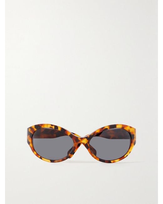 Céline Brown Triomphe Oversized Round-Frame Acetate Sunglasses