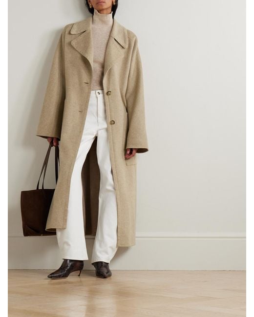 Joseph Natural Spencer Belted Wool And Cashmere-Blend Trench Coat