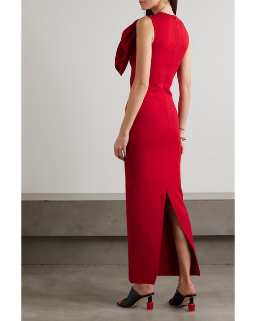 Roland Mouret Red Lady Maxikleid Aus Stretch-Jersey Mit Knoten