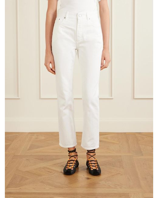 Alaïa White High-Rise Slim-Leg Jeans