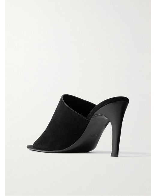 Totême  Black Mules Aus Veloursleder