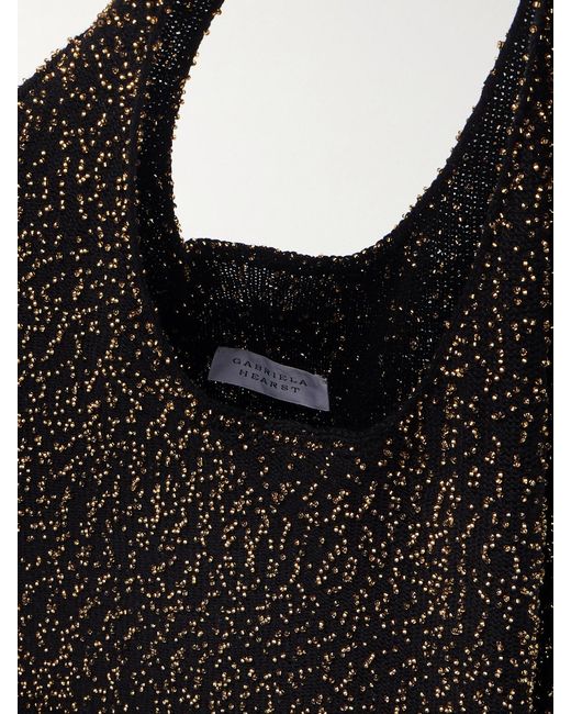 Gabriela Hearst Black Manasa Bead-Embellished Cashmere Shoulder Bag