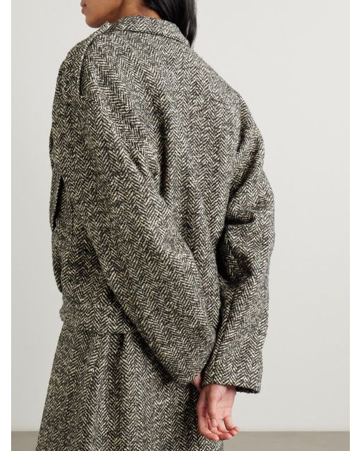 Blazé Milano Gray Popoff Serama Herringbone Wool-Blend Jacket