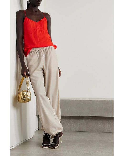 Tibi White Shell Wide-Leg Pants