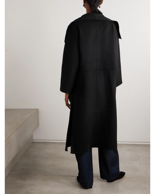 Manteau En Laine Et Cachemire Mélangés Signature Totême  en coloris Black