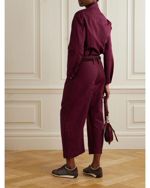 Rivet Utility Purple New Yorker Cropped Cotton-Ripstop Jumpsuit