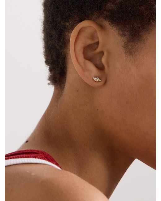 Alison Lou Natural Planet Einzelner Ohrstecker Aus 14 Karat Mit Diamanten