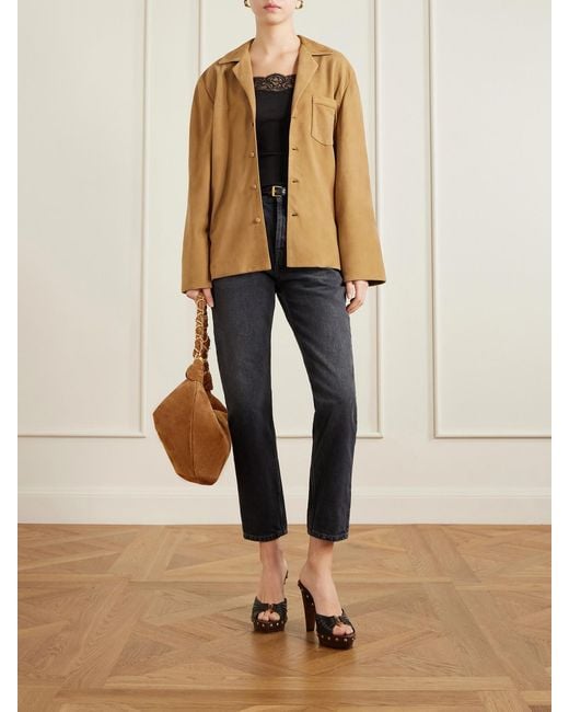 Saint Laurent White Amalia Suede Shoulder Bag