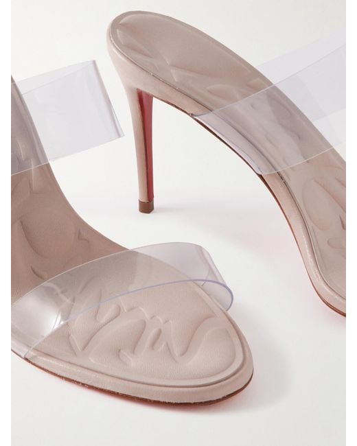 Christian Louboutin Natural Just Loubi 85 Mules Aus Pvc
