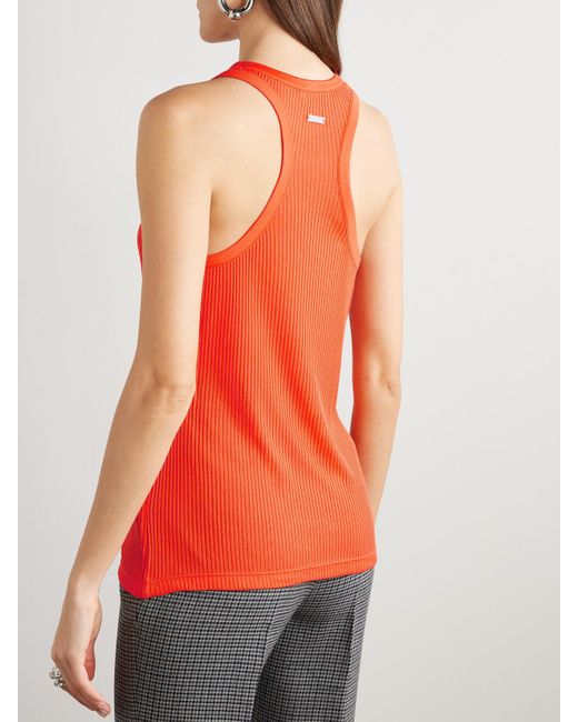 Ferragamo Orange Ribbed Jersey Tank