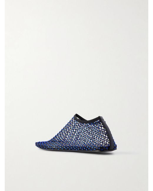 Christopher Esber Blue Minette Flache Schuhe Aus Mesh Mit Kristallen