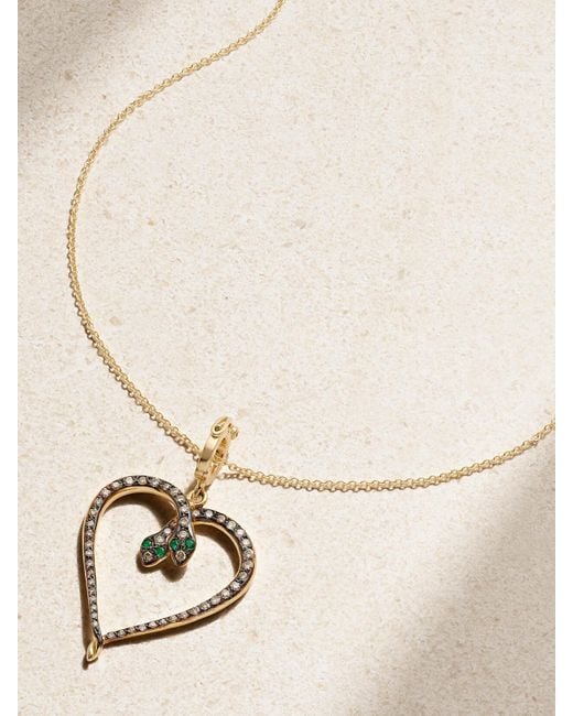 Ileana Makri Natural Miracle Love 18-Karat, Diamond And Emerald Necklace