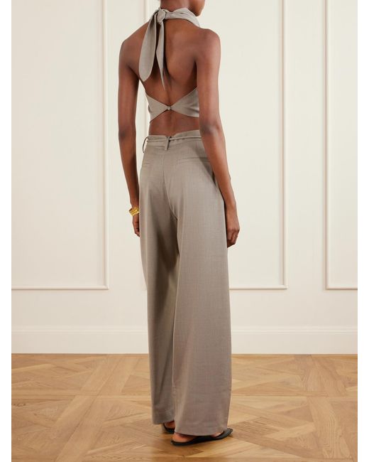 St. Agni Gray Backless Wool-Blend Top