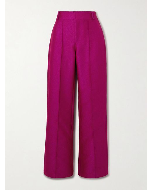 D'Estree Pink Yoshi Crepe Wide-Leg Pants