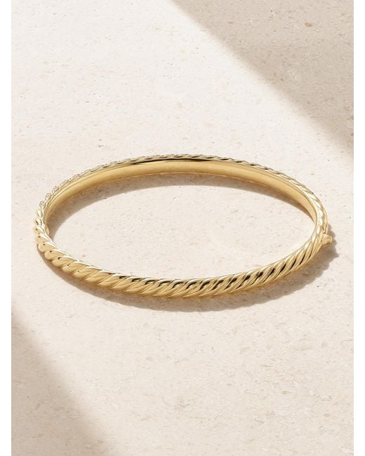 David Yurman Natural Sculpted Cable 18-Karat Diamond Bangle