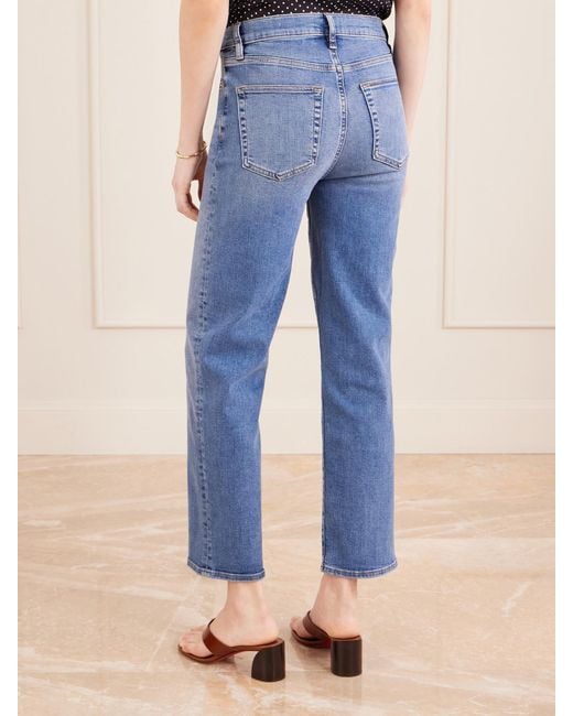 FRAME Blue Le Sleek Straight High-Rise Straight-Leg Jeans