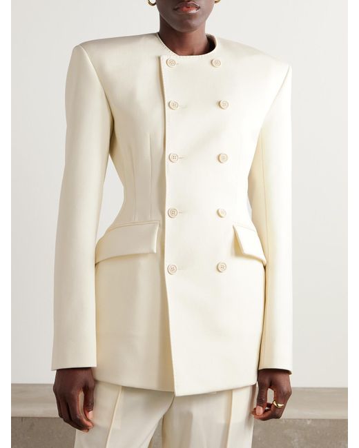 Wardrobe NYC Natural Rhw Doppelreihiges Minikleid Aus Twill
