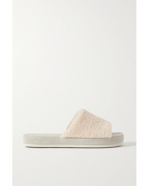 Vince Cashmere Kenia Shearling Slides in White - Lyst
