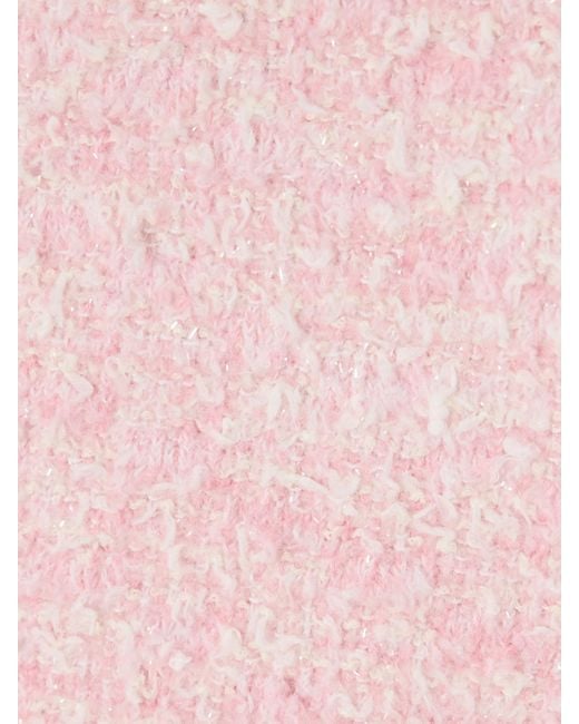Balenciaga Pink Metallic Cotton-Blend Tweed Mini Skirt