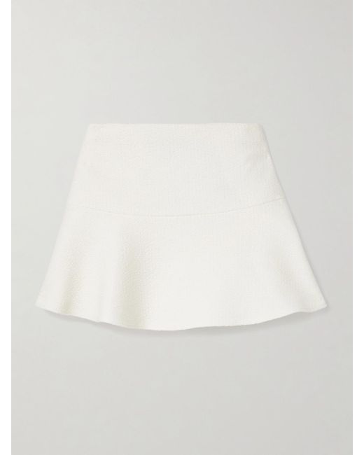 Gucci White Wool-Blend Tweed Mini Skirt