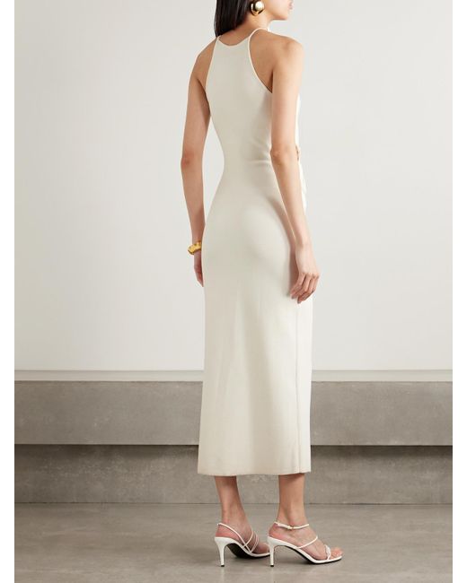 Cult Gaia Jena Cutout Appliqud Knitted Midi Dress in White | Lyst UK