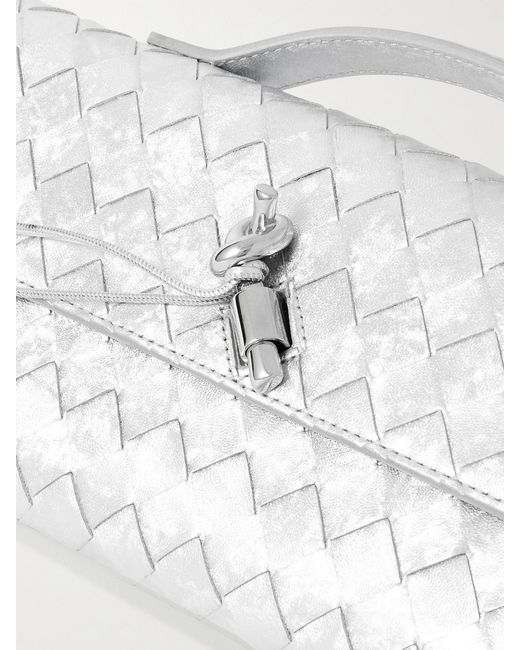 Bottega Veneta Andiamo Long Intrecciato Metallic Leather Clutch