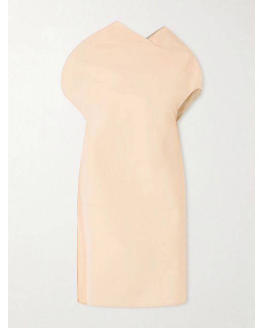 Khaite Natural Tatia Draped Cotton-Poplin Mini Dress