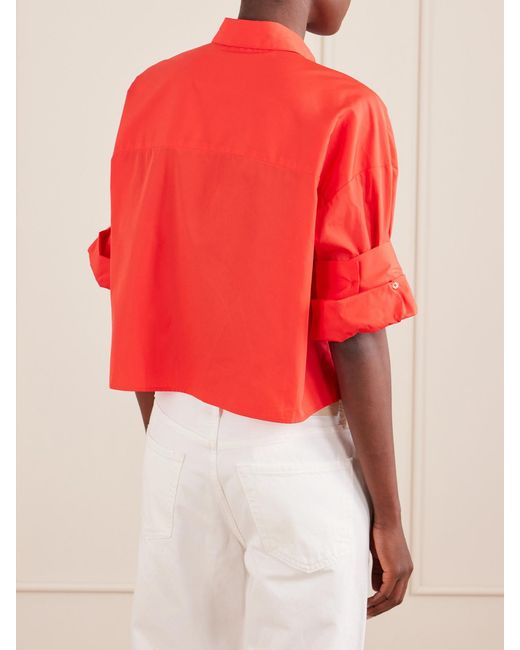 Twp Red Next Ex Cropped Cotton Shirt