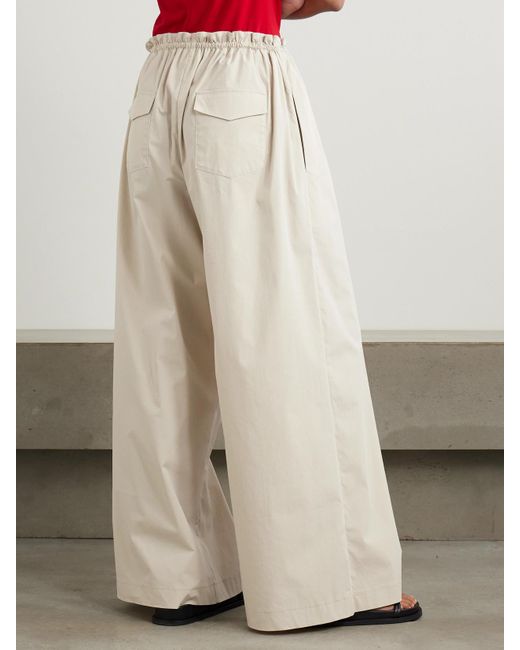 St. Agni Natural Hose Mit Weitem Bein Aus Einer Baumwollmischung Mit Raffungen