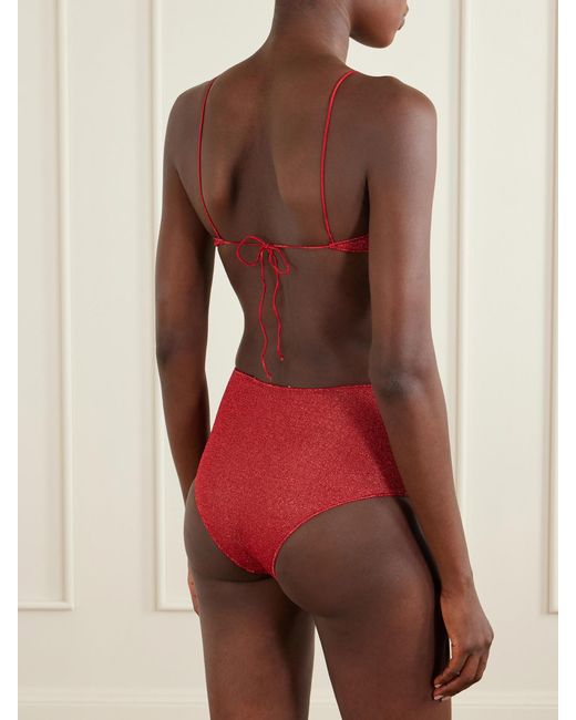Oseree Red Lumière Metallic Lurex Bikini