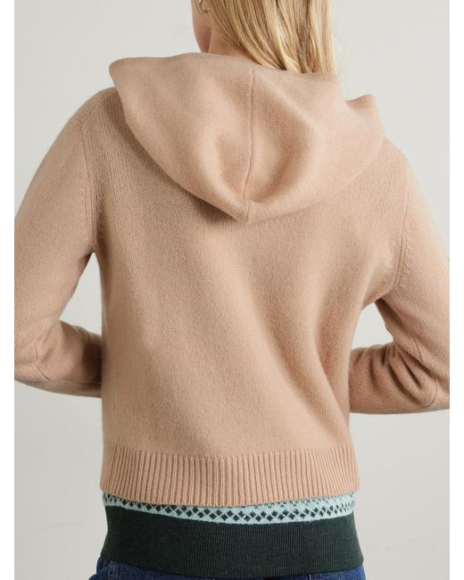 The Elder Statesman Natural Cropped Cashmere Hoodie