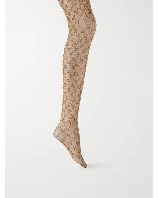 Gucci White Printed Tights