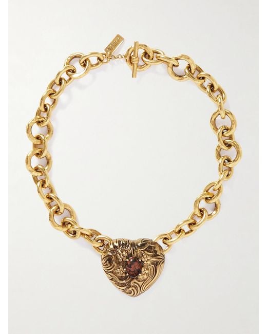 Chloé Metallic Goldfarbene Kette Mit Harz