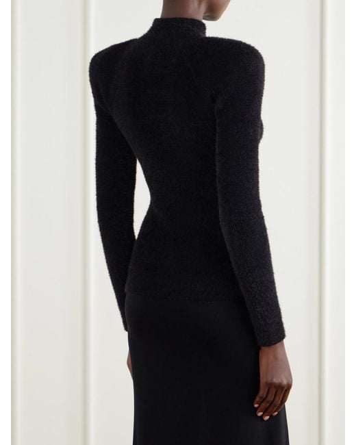 Balmain Black Ribbed-Knit Turtleneck Sweater