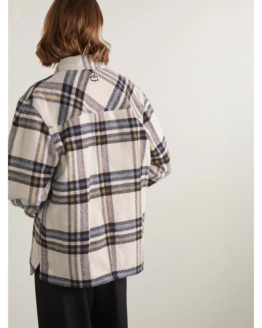 Isabel Marant Natural Ervey Checked Flannel Jacket