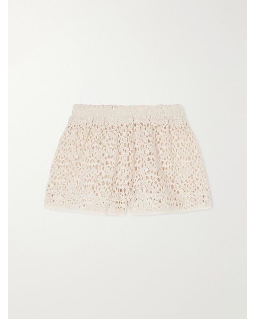 Suzie Kondi Natural Shkip Cotton-Lace Shorts