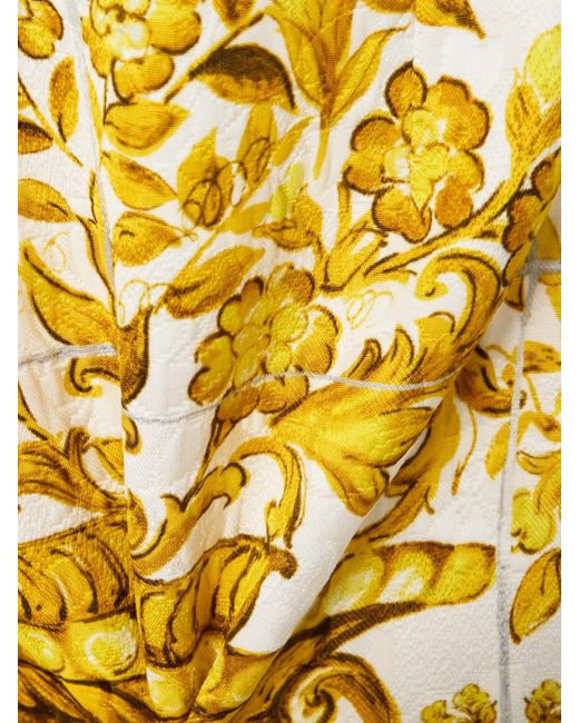 Dolce & Gabbana Yellow Dress With 'Majolica' Print