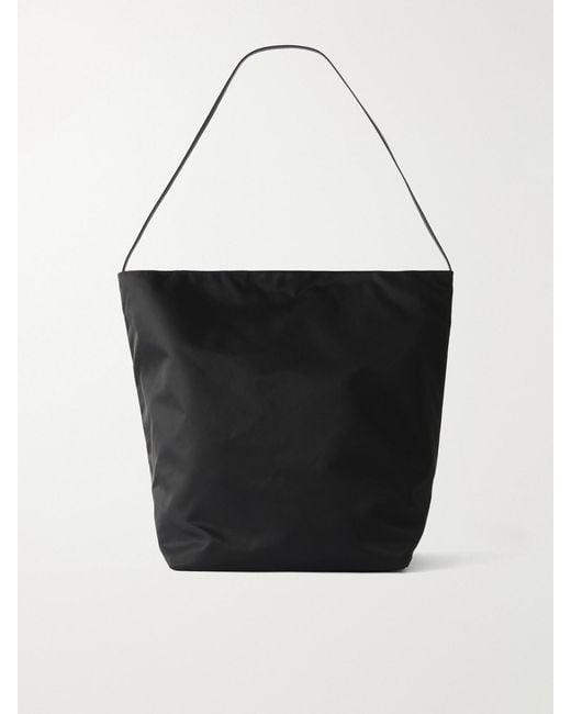 Valesque Black Bucket Leather-Trimmed Shell Tote