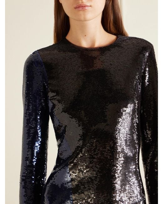 Tom Ford Black Sequin-Embellished Knee-Length Dress