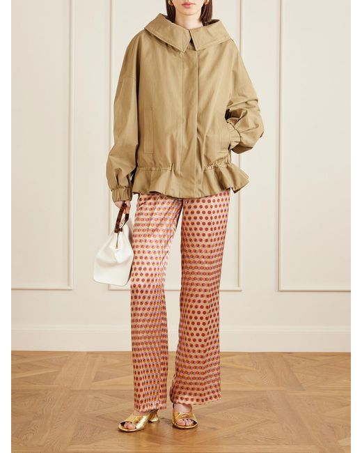 Dries Van Noten Natural Gathered Cotton-Twill Hooded Jacket