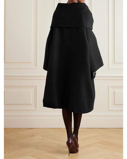 Marie Adam-Leenaerdt Black Scarf-Detailed Wool Coat