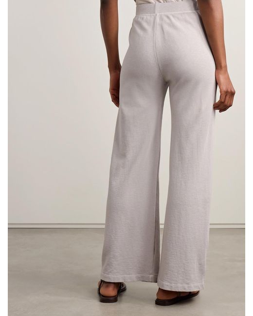 James Perse White Cotton-Terry Wide-Leg Track Pants