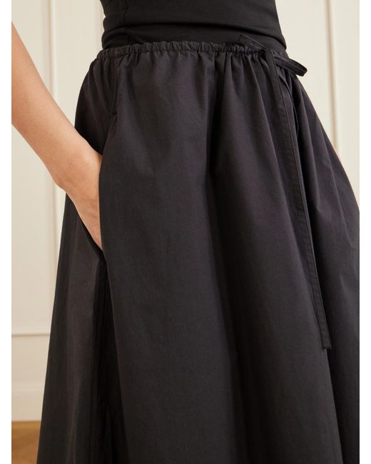 Matteau Blue Organic Cotton-Poplin Midi Skirt
