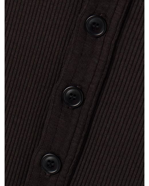 Citizens of Humanity Black Ribbed Jersey Polo Shirt