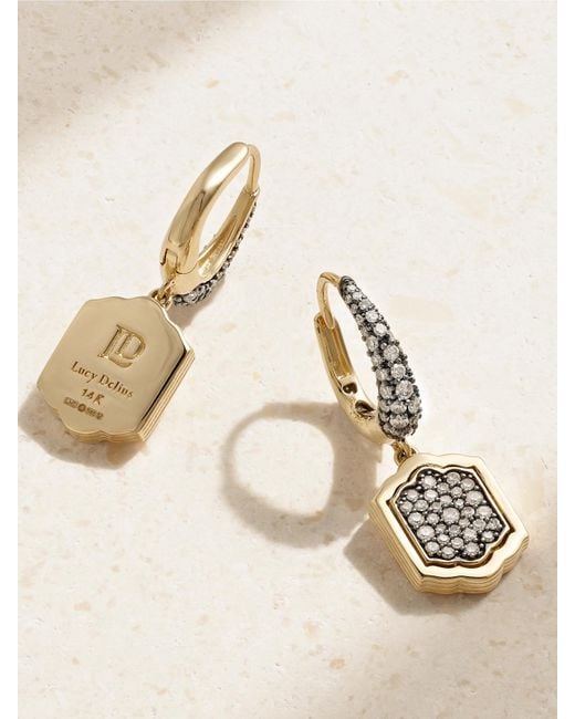 Lucy Delius Natural Athena's Mirror Rhodium-Plated 14-Karat Recycled Diamond Earrings