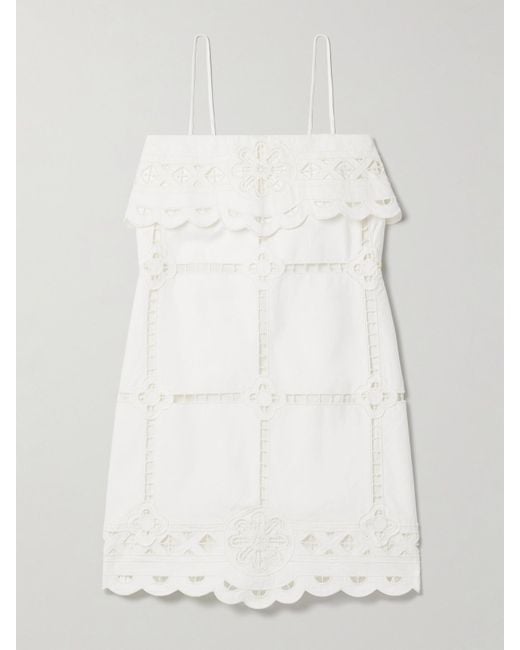 Mini-Robe En Popeline De Coton À Broderie Anglaise Parvedy Isabel Marant en coloris Natural