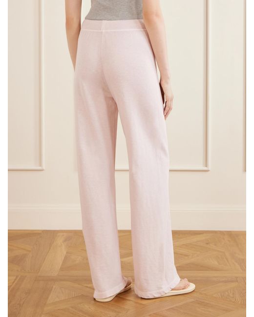 James Perse Pink Cotton-Terry Wide-Leg Track Pants