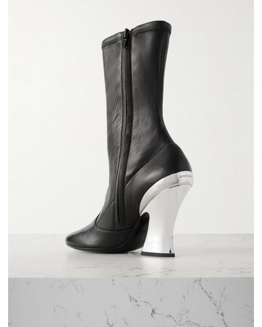 Givenchy Black Stretch-Leather Ankle Boots